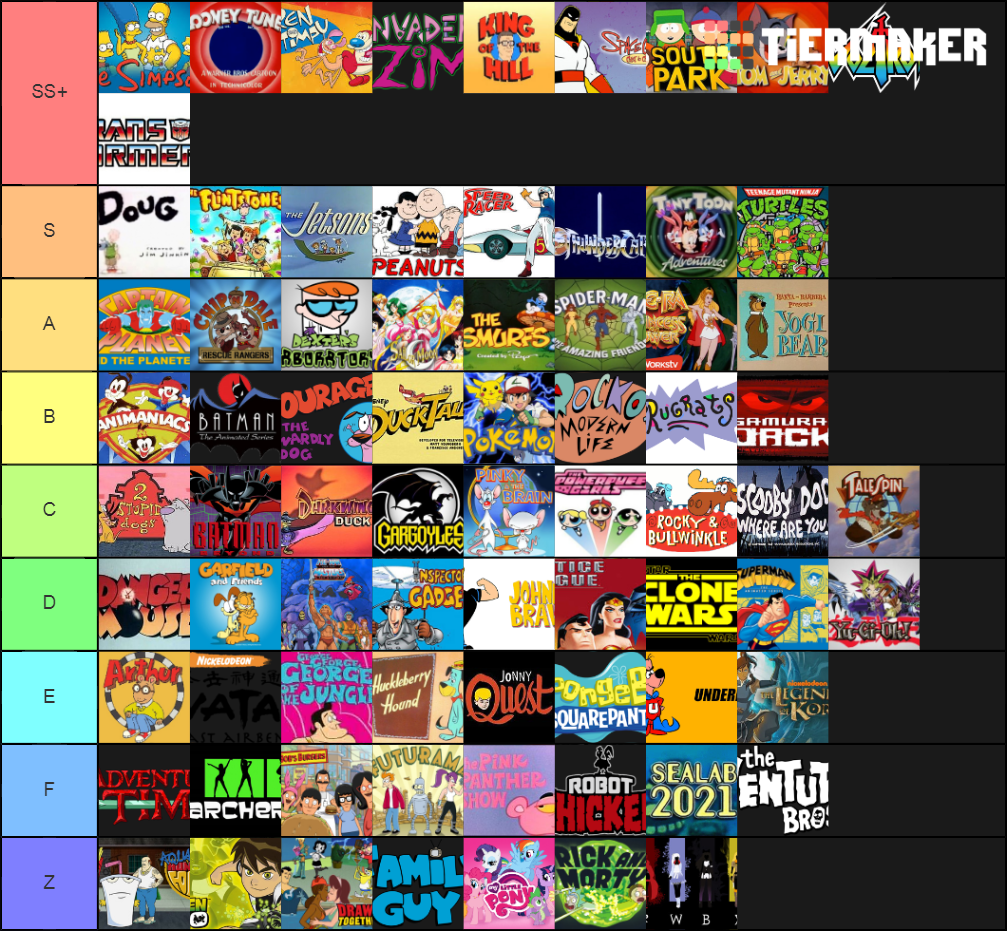 75 Greatest Cartoons Tier List (Community Rankings) - TierMaker