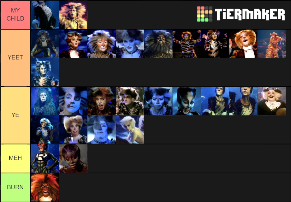 Cats the Musical 1998 Characters Tier List Rankings) TierMaker