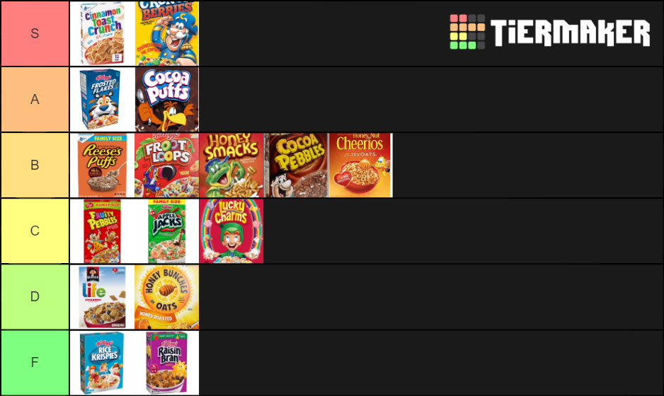 cereal Tier List Rankings) TierMaker
