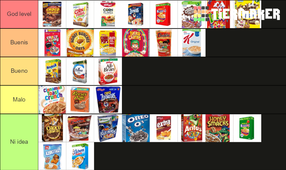Cereales Mexico Tier List Rankings) TierMaker