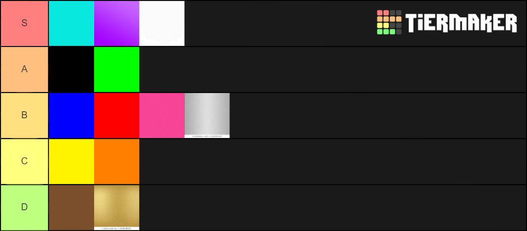 Color tier list community rankings tiermaker