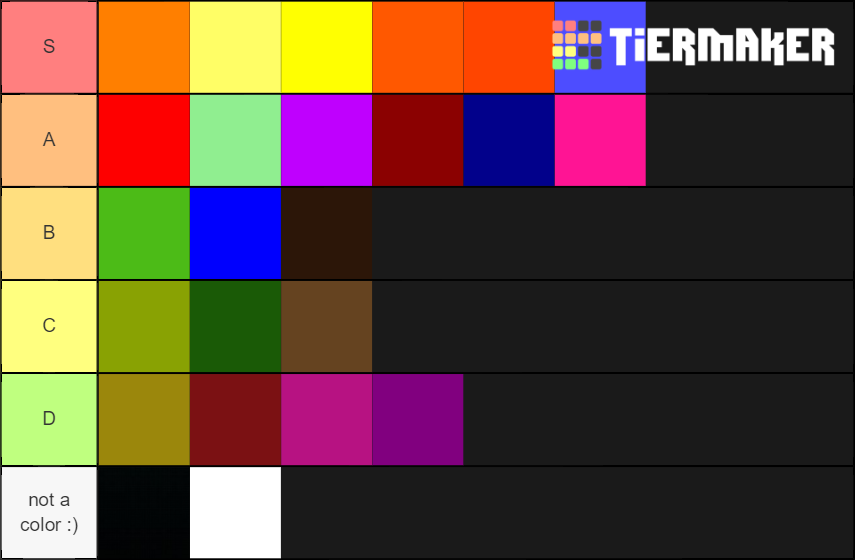 Color Tier List (community Rankings) - Tiermaker