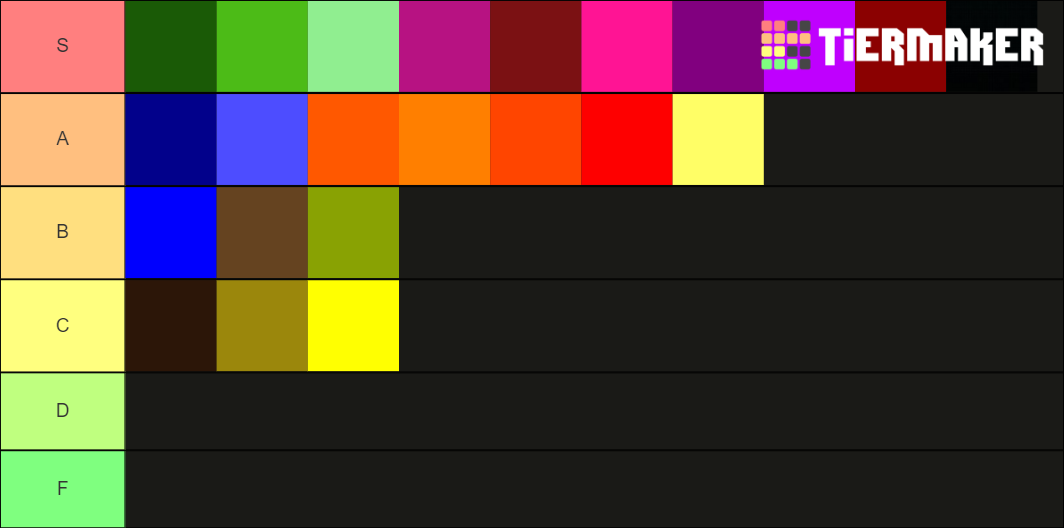 color Tier List (Community Rankings) - TierMaker