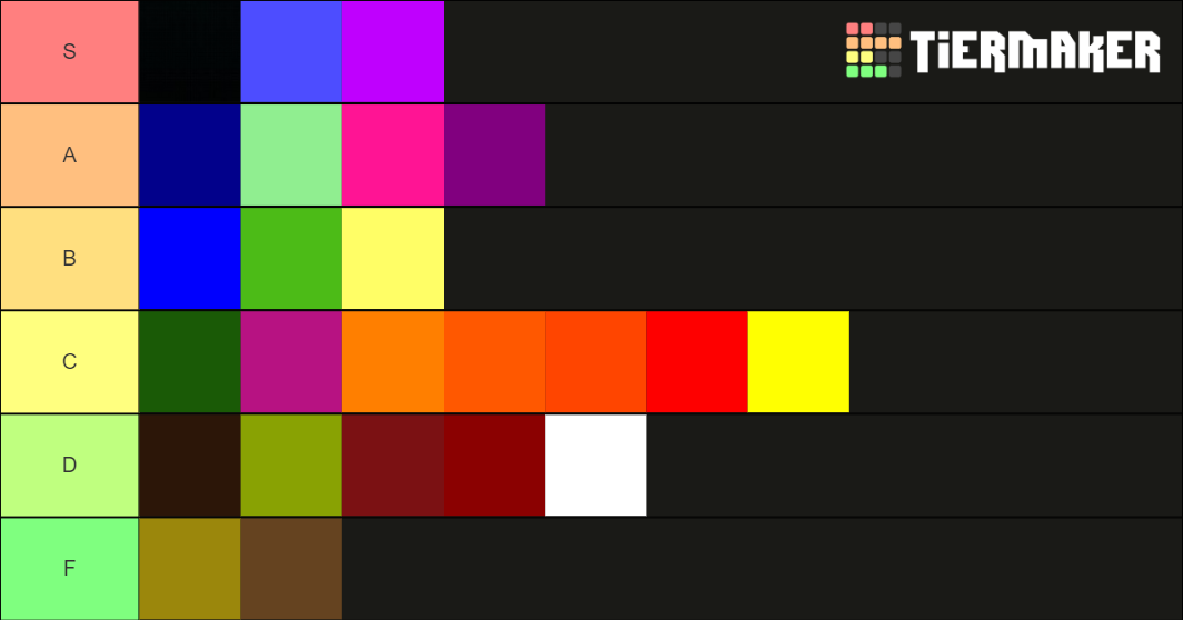 color Tier List (Community Rankings) - TierMaker