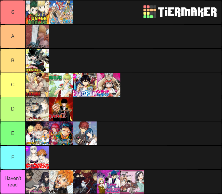 Current Shonen Jump Mangas Tier List Community Rankings Tiermaker