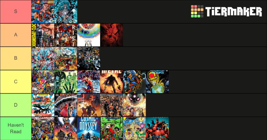 DC Comics Event List Tier List Rankings) TierMaker
