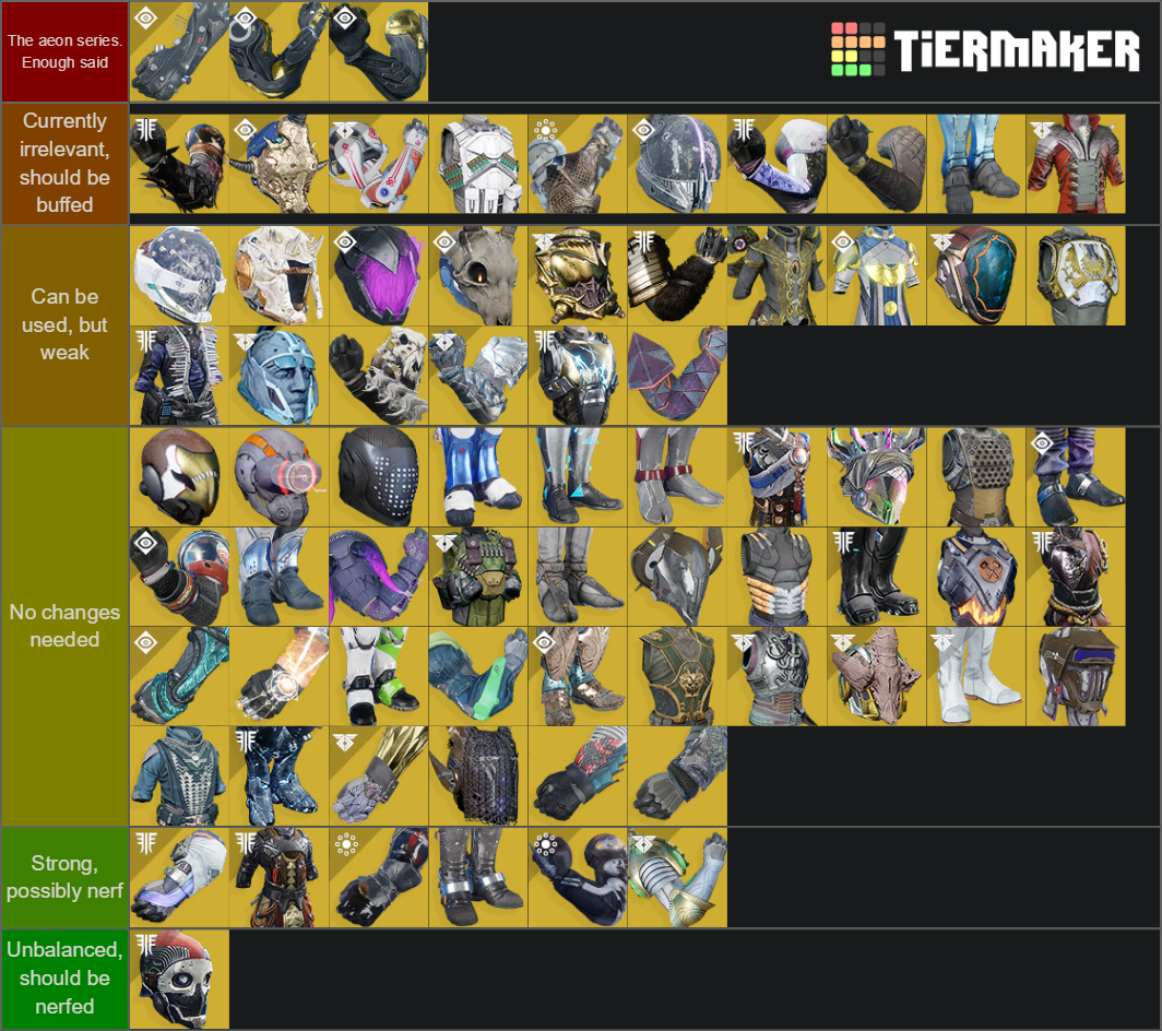 Destiny 2 Exotic Armor (Up To Season Of The Drifter) Tier List ...