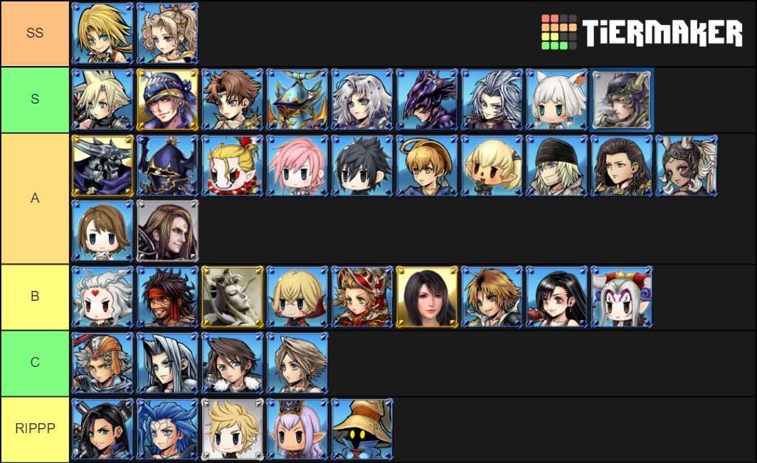 Dissidia NT Tier List Rankings) TierMaker