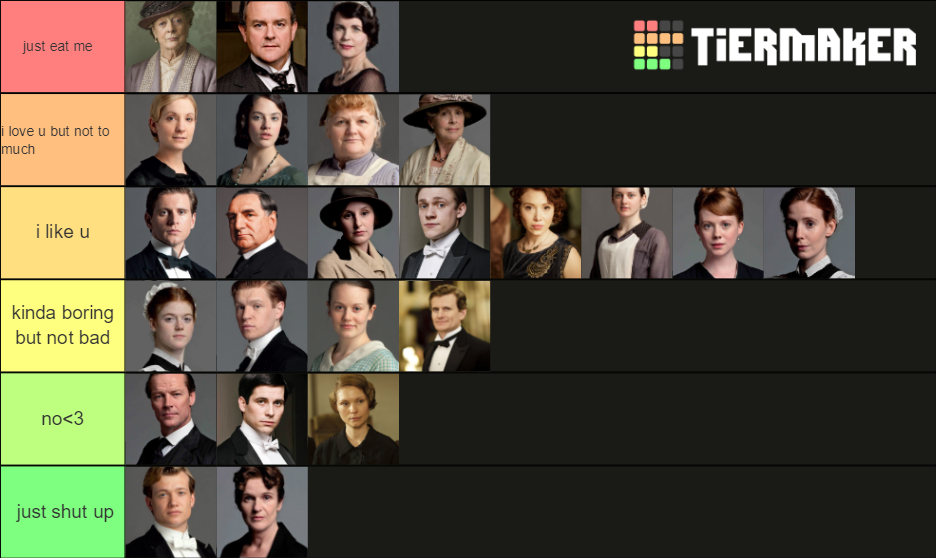 Downton Abbey Characters Tier List Community Rankings TierMaker   Downton Abbey Characters 127285 1601570253 