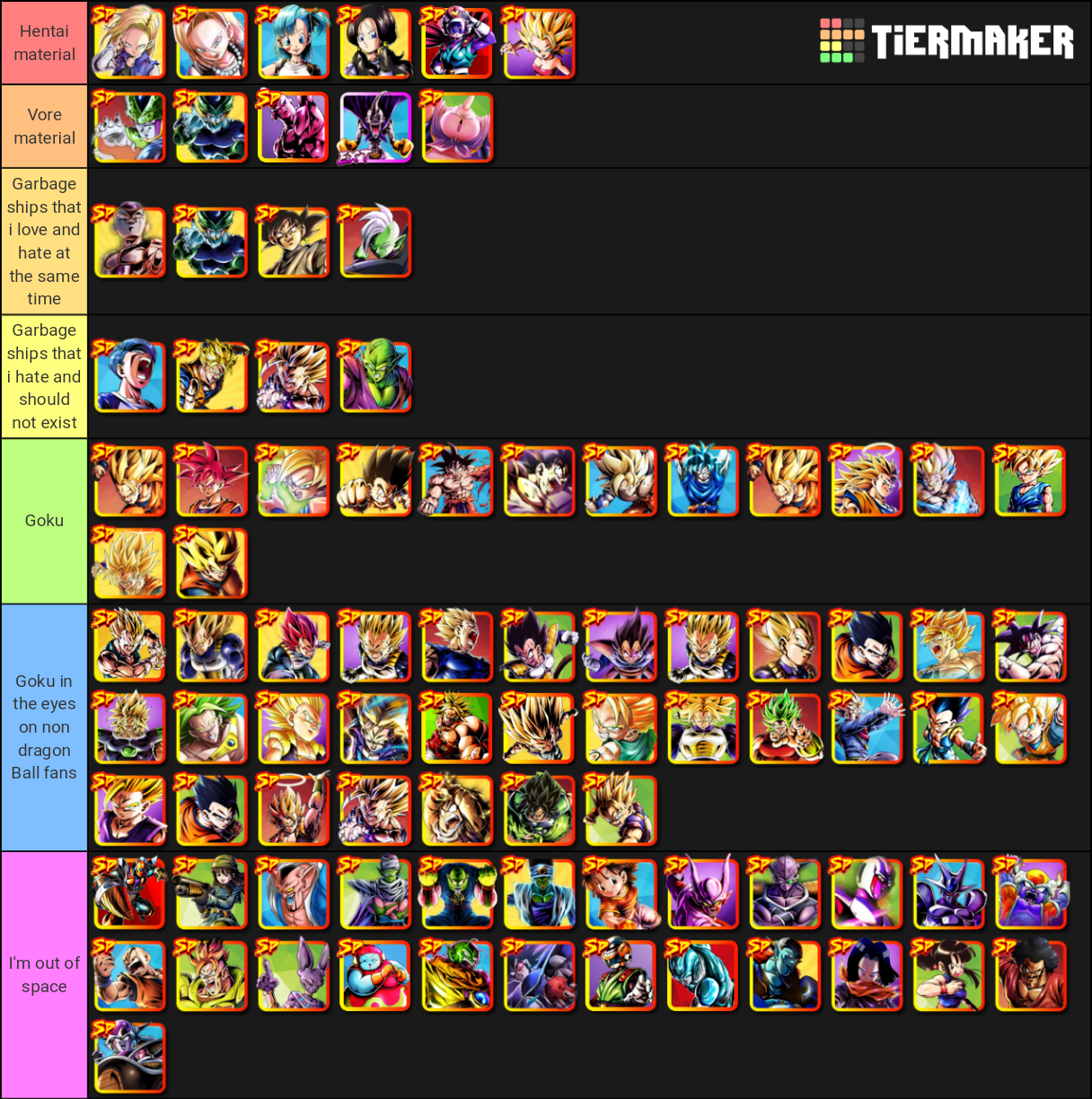 Dragon Ball Legends SP Tier List Rankings) TierMaker