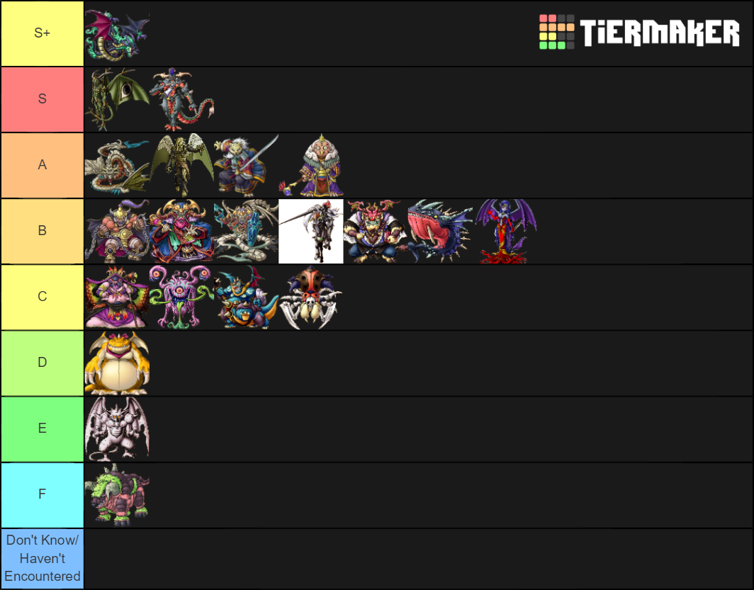 Dragon Quest 9 bosses Tier List Rankings) TierMaker