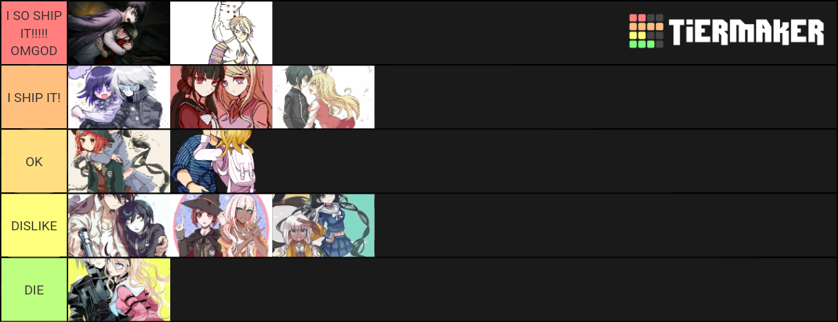 DRV3 SHIPS!!!!!!!!!!!! Tier List (Community Rankings) - TierMaker