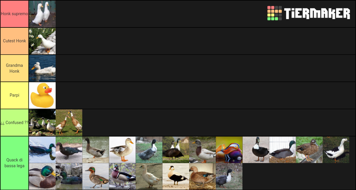 Duck Tier List Rankings) TierMaker