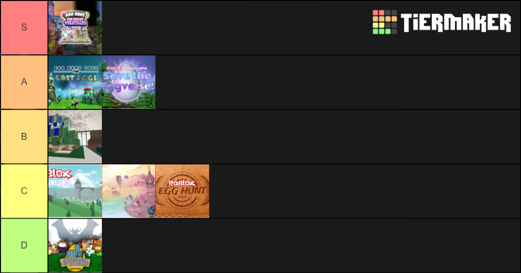 Egg Hunt Tier List Rankings) TierMaker