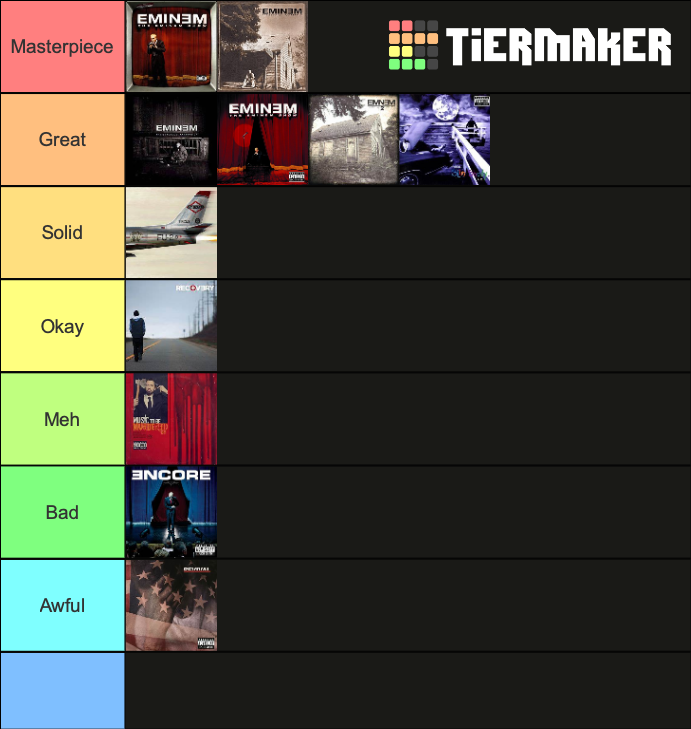 Eminem Ranking Tier List Rankings) TierMaker