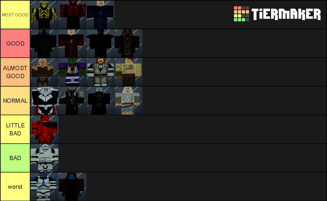 Epic skin HVV STAR WARS ROBLOX Tier List (Community Rankings) - TierMaker