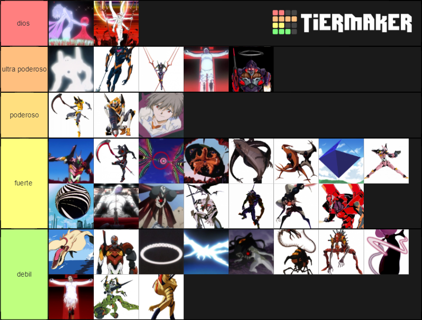 evangelion All evas and angels Tier List Rankings) TierMaker