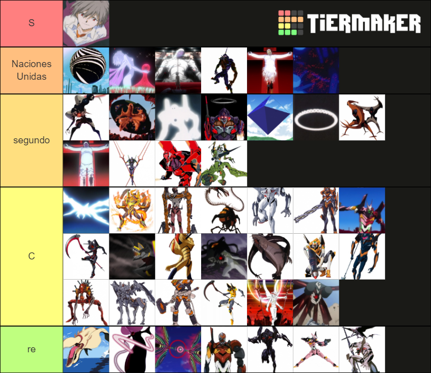 evangelion All evas and angels Tier List Rankings) TierMaker