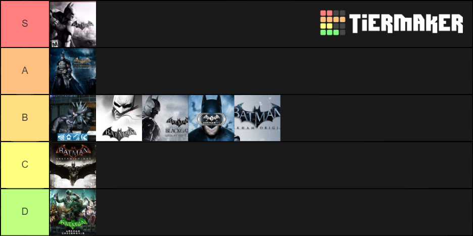 Every Batman Arkham Game Ever Tier List (Community Rankings) - TierMaker