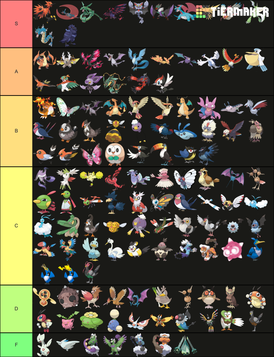 every flying type pokemon