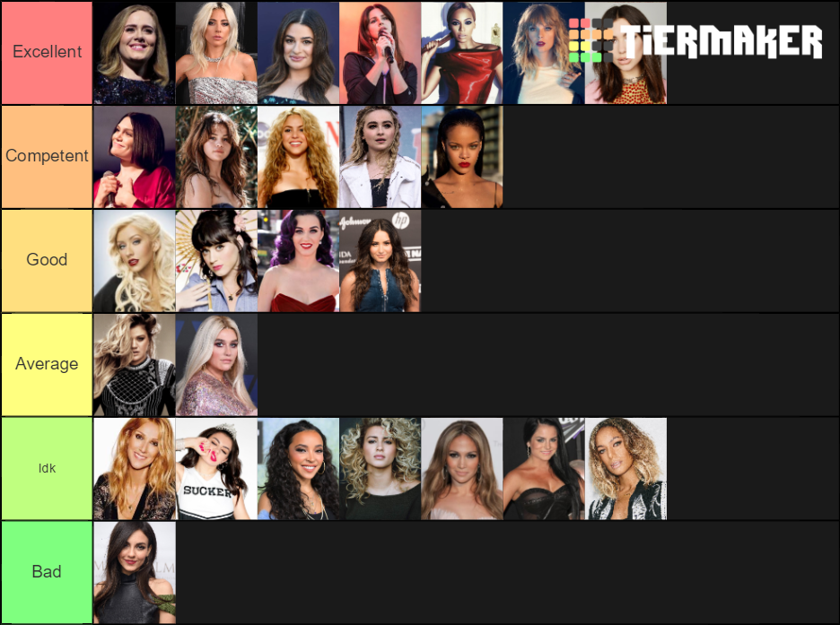 Female Singers Tier List Rankings) TierMaker
