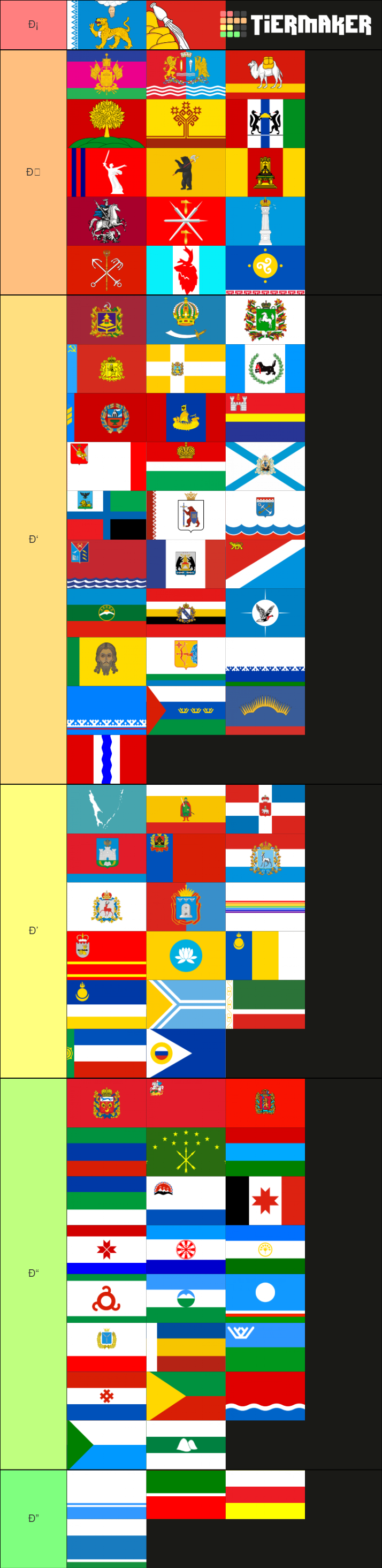 Flags Of The Federal Subjects Of Russia Tier List (community Rankings 