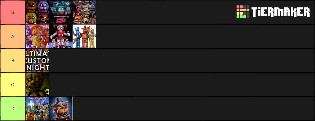 FNAF GAMES Tier List (Community Rankings) - TierMaker