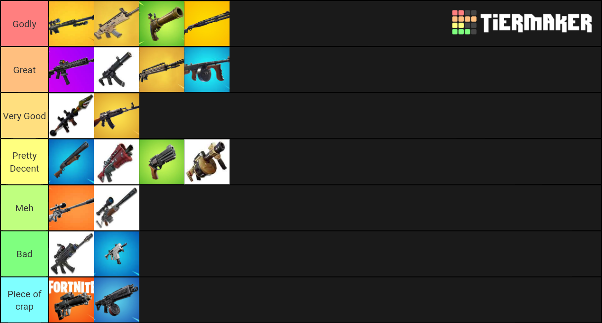 Fornite weapons 9.20 v2 Tier List (Community Rankings) - TierMaker