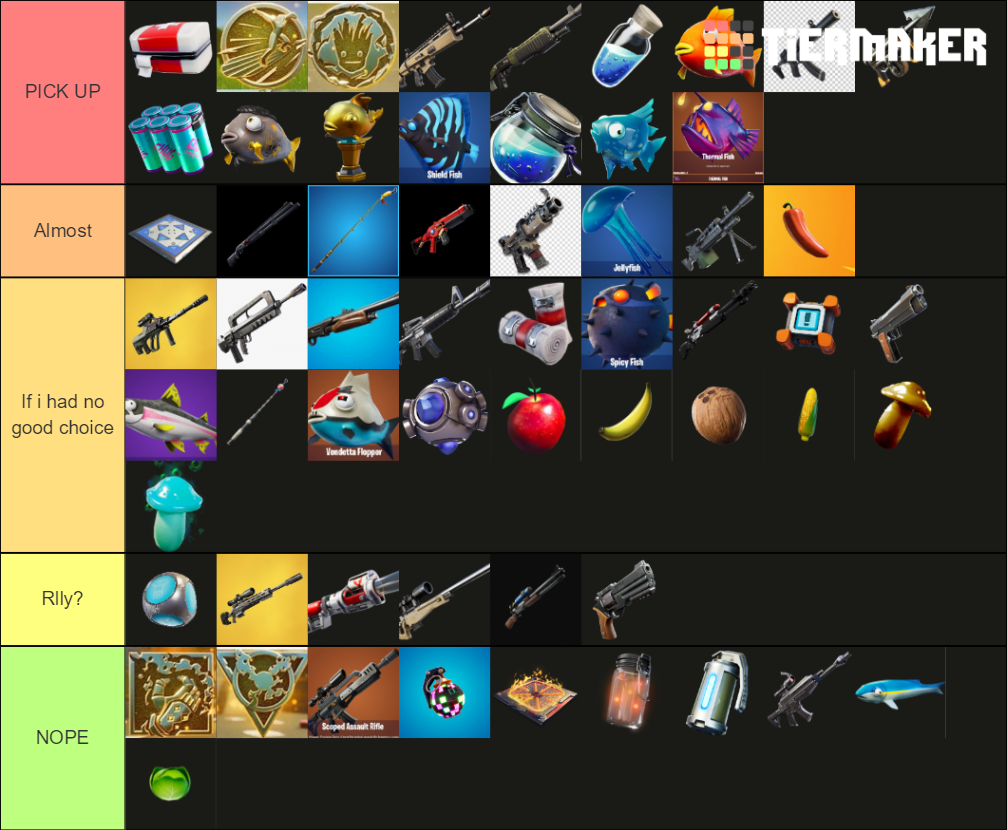 Fortnite Chapter 2 Season 4 Guns And Items Tier List (Community ...