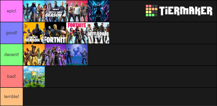 Fortnite Seasons List! Tier List (Community Rankings) - TierMaker