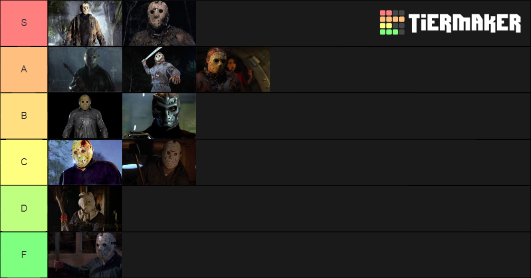 Friday The 13th Jason Designs Tier List Rankings) TierMaker