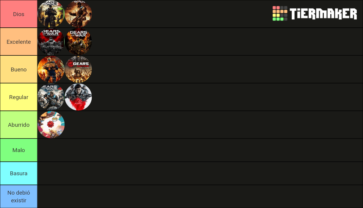 Gears of War Tier List Rankings) TierMaker