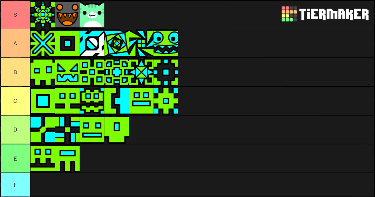 Geometry Dash Cubes Icons Tier List Community Rankings TierMaker
