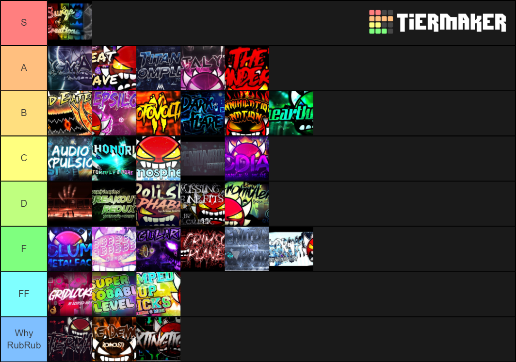 Geometry dash demon list Tier List (Community Rankings) - TierMaker