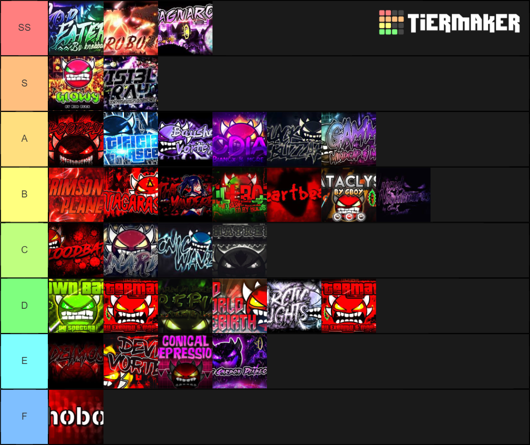 geometry dash demons in a Tier List (Community Rankings) - TierMaker