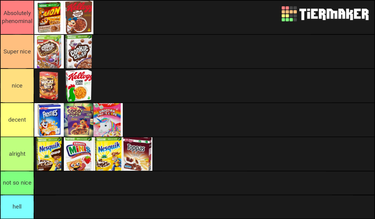 German Cereals Tier List Rankings) TierMaker