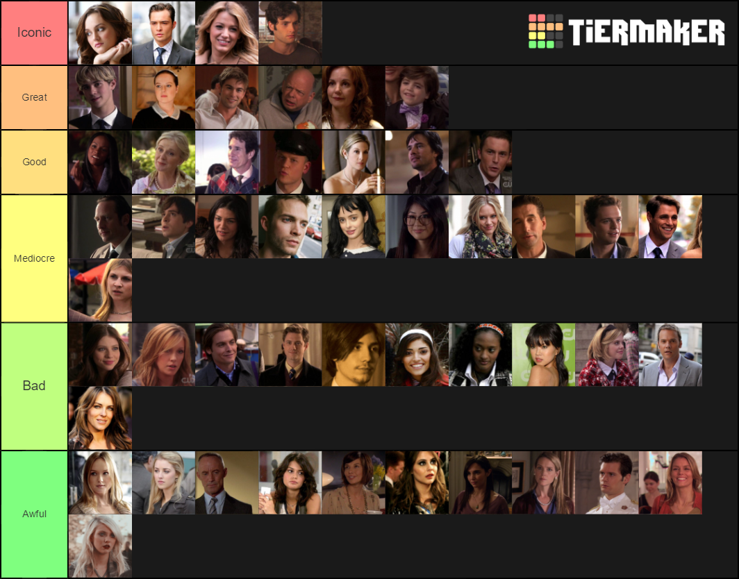 Gossip Girl Characters Tier List Rankings) TierMaker