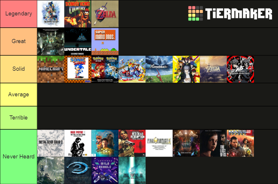 Greatest Video Game Soundtracks Tier List Rankings) TierMaker