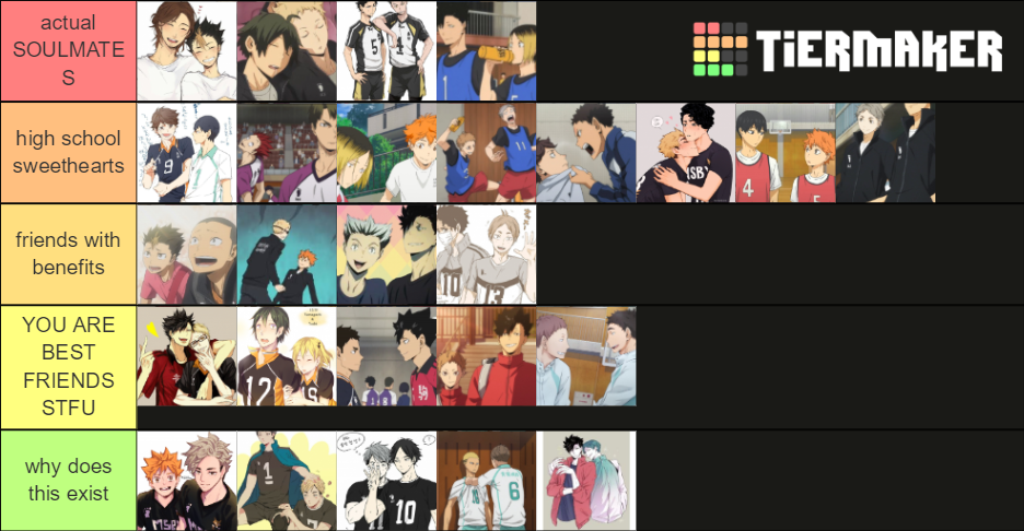 haikyuu ships Tier List (Community Rankings) - TierMaker