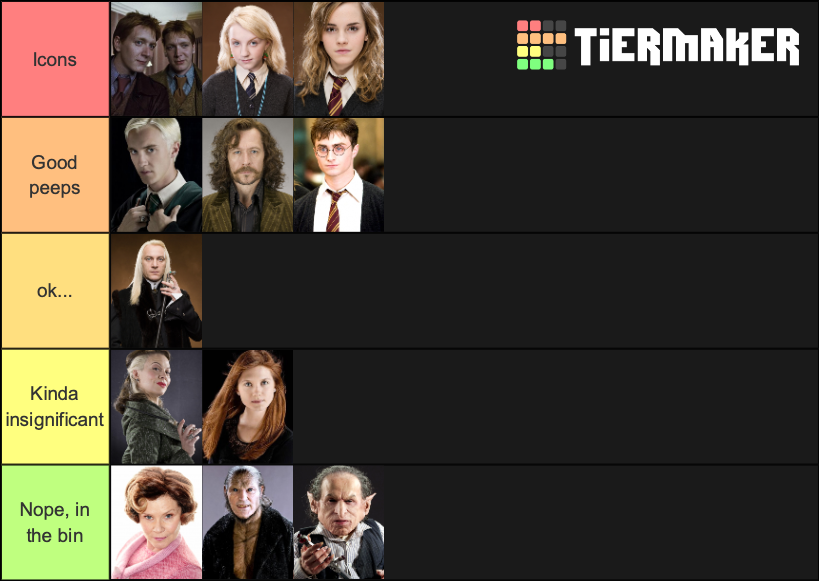 Harry Potter Characters Tier List (Community Rankings) - TierMaker