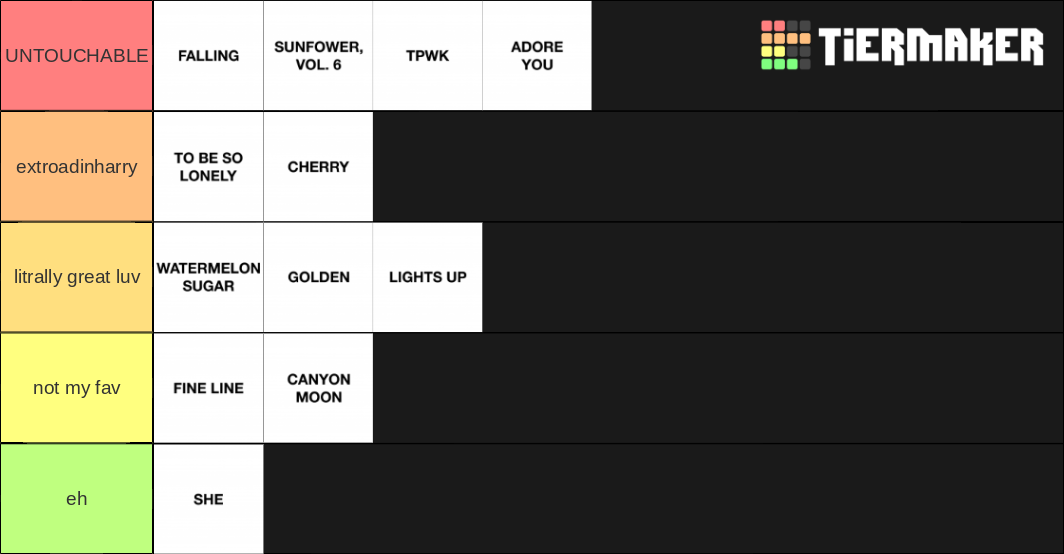 harry styles fine line songs Tier List Rankings) TierMaker