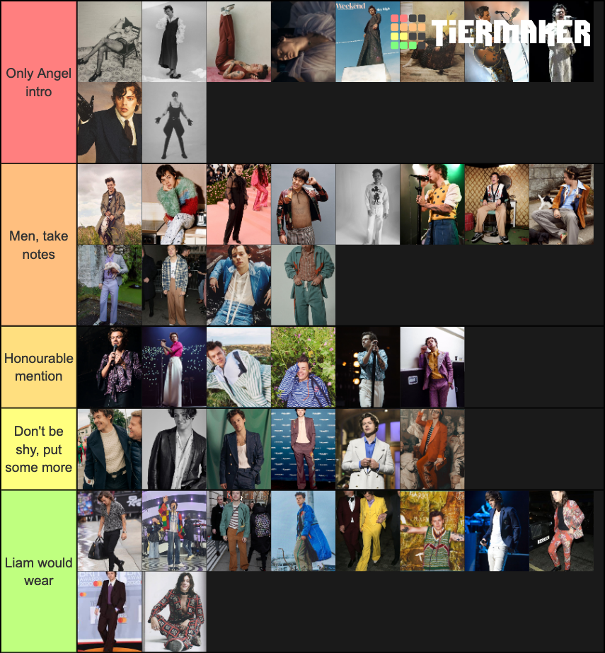 Harry Styles Outfits Tier List Rankings) TierMaker
