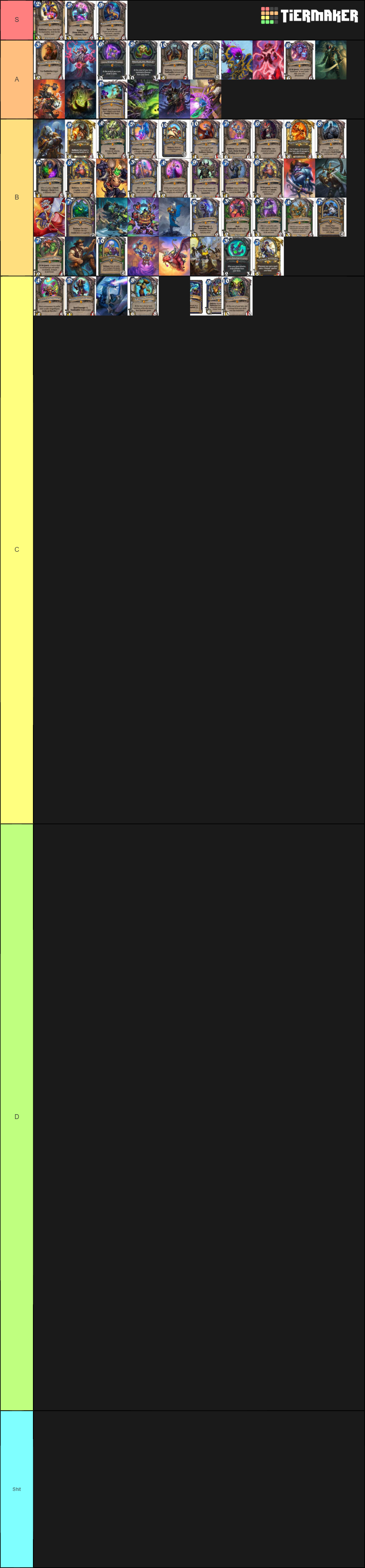 hearthstone legendary cards Tier List Rankings) TierMaker
