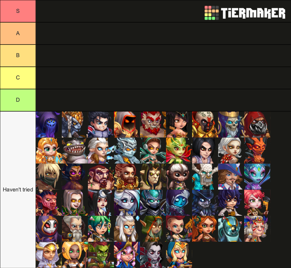 Hero Wars Tier List Rankings) TierMaker