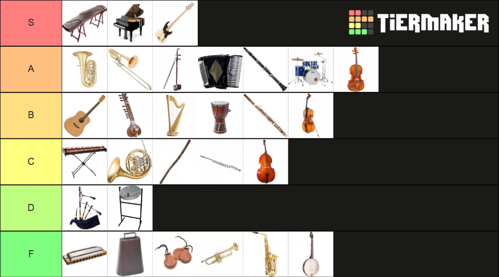 Instrument ) Tier List Rankings) TierMaker