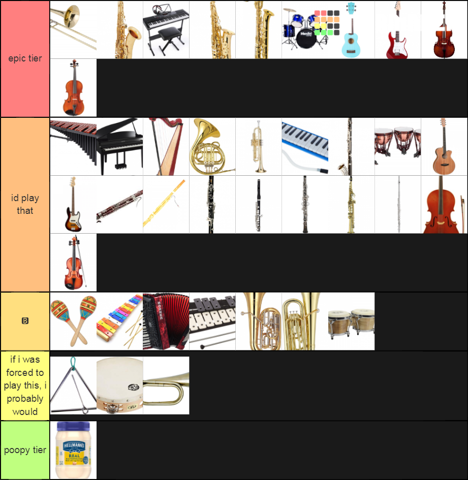Instruments Tier List Rankings) TierMaker