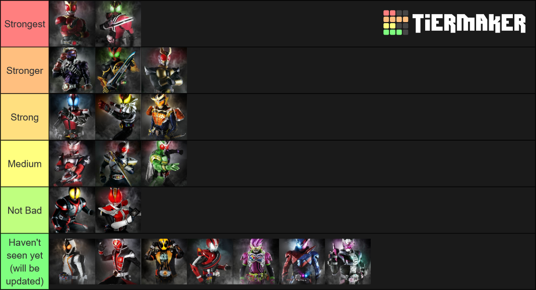 Kamen Rider (Primary Heisei) Tier List (Community Rankings) - TierMaker