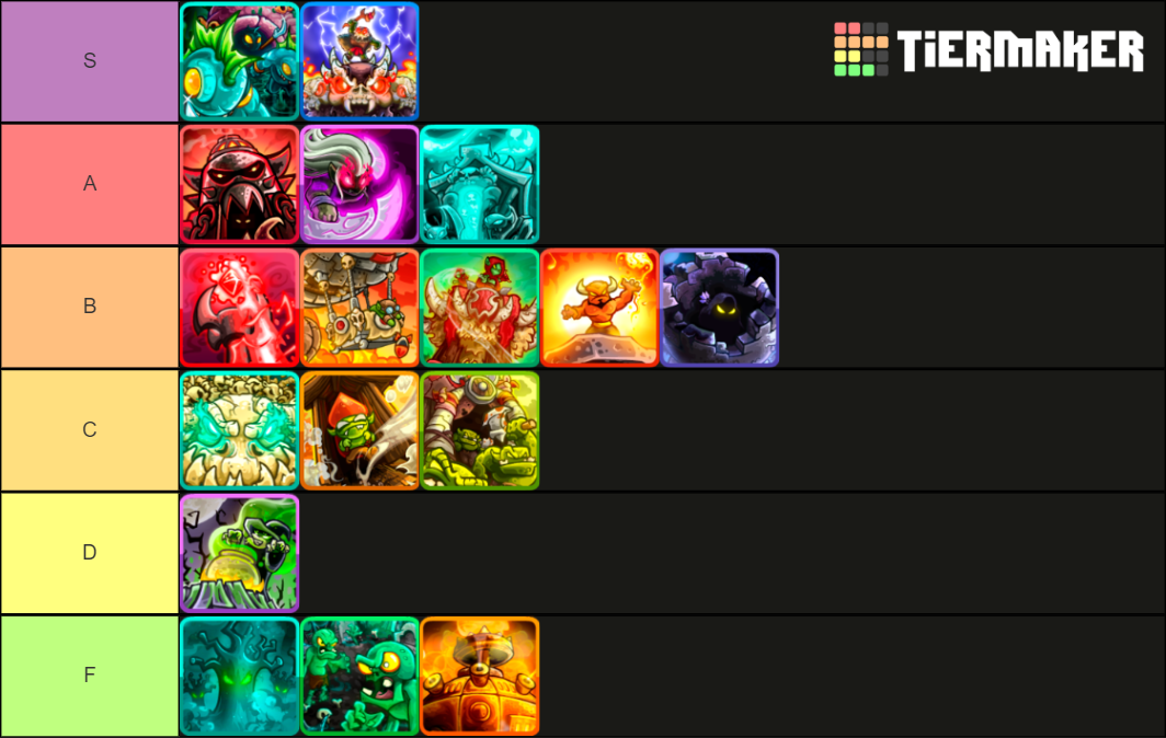 kingdom rush vengeance towers tier list