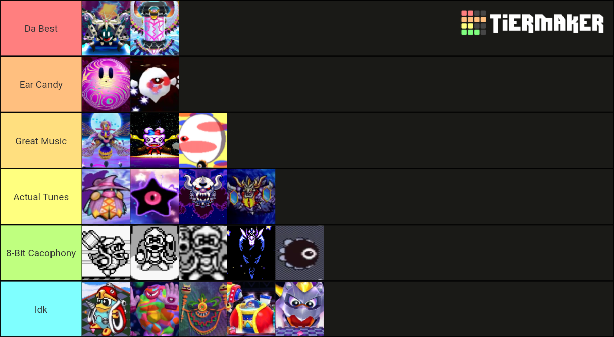 Kirby Final Boss Music Tier List Rankings) TierMaker