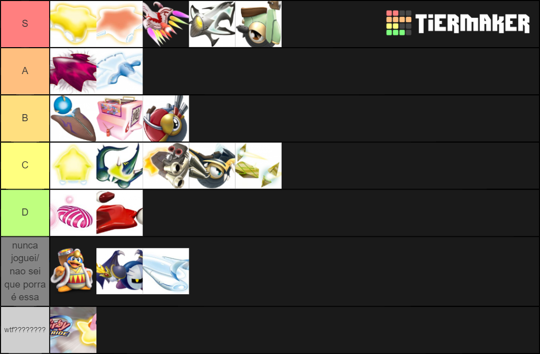 Kirby's Air Ride Machines Tier List Rankings) TierMaker